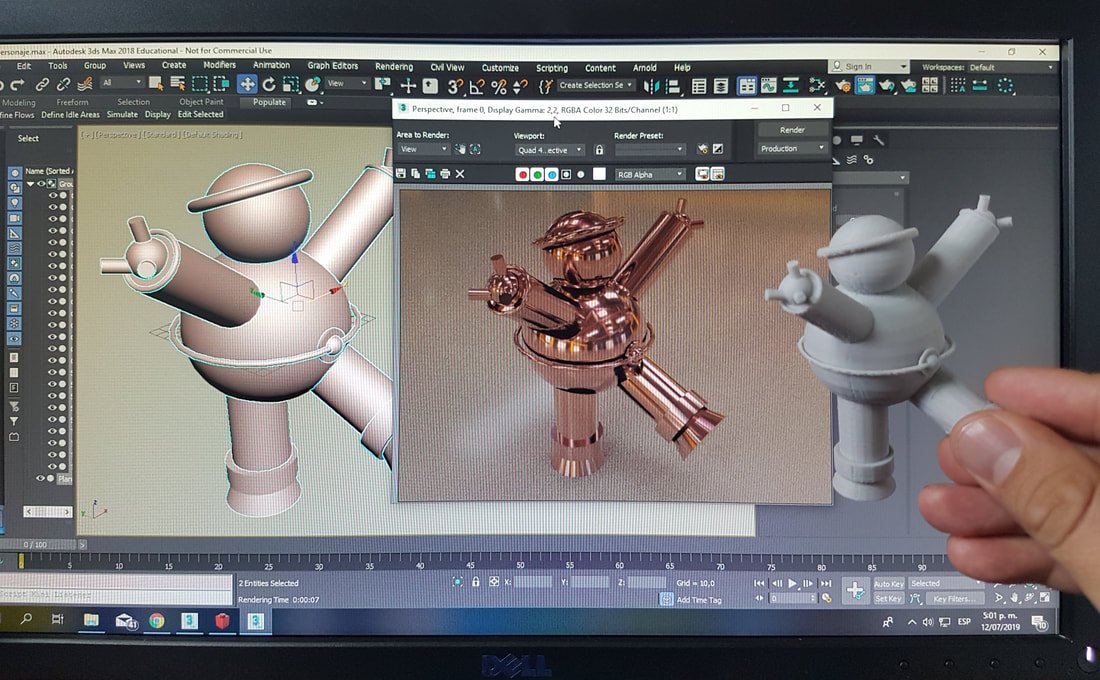 Modelado, render e impresión 3D