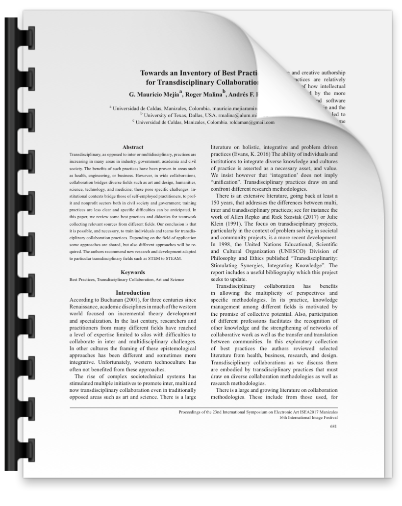 Portada: Towards an Inventory of Best Practices for Transdisciplinary Collaboration. (ISE