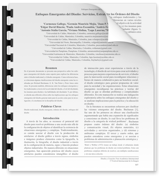 Portada: Emerging design approaches: Services, strategies and systems.